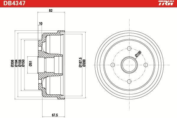 Tambour de frein TRW DB4347