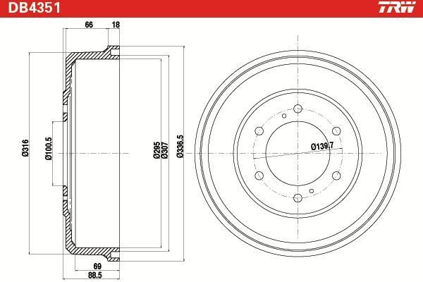 Tambour de frein TRW DB4351