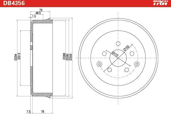 Tambour de frein TRW DB4356
