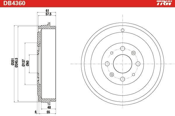 Tambour de frein TRW DB4360
