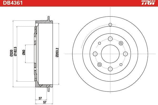 Tambour de frein TRW ref. DB4361