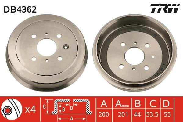 Tambour de frein TRW ref. DB4362