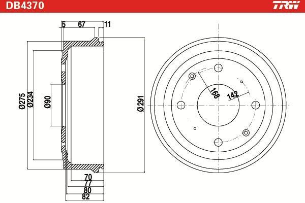 Tambour de frein TRW ref. DB4370