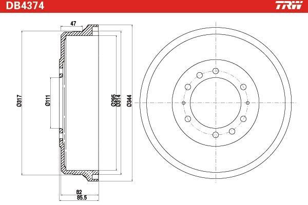 Tambour de frein TRW DB4374