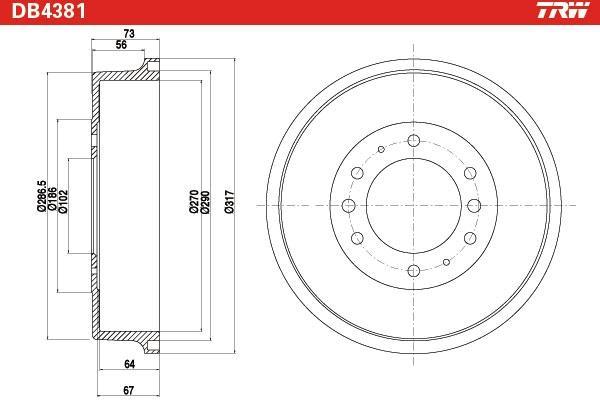 Tambour de frein TRW DB4381