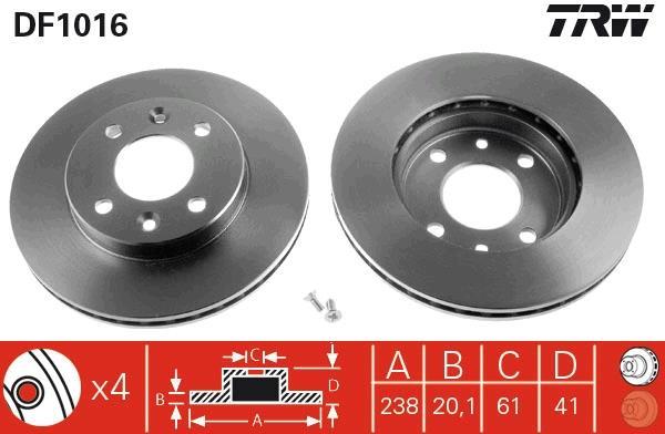 Disques de frein TRW ref. DF1016