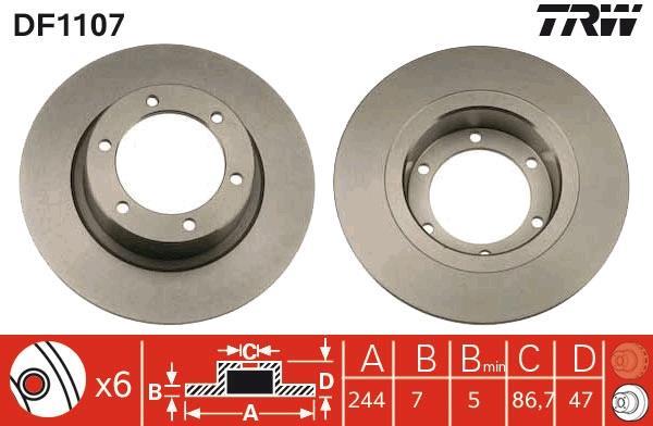 Disques de frein TRW ref. DF1107