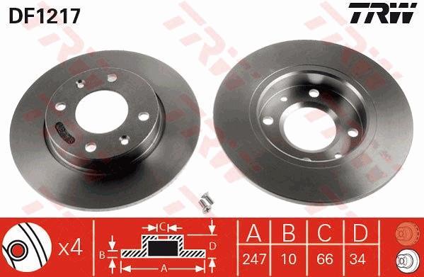 Disques de frein TRW ref. DF1217