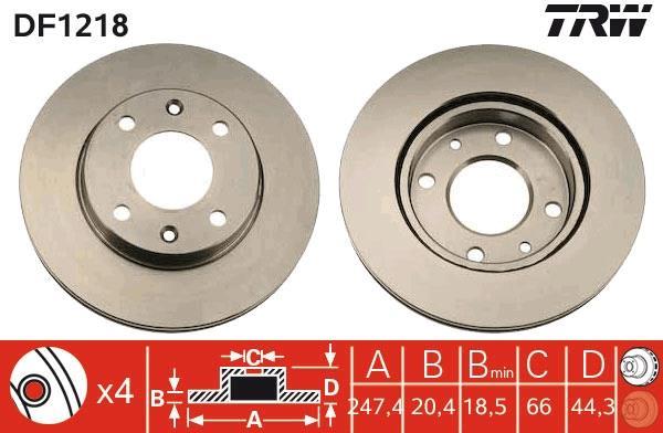 Disques de frein TRW ref. DF1218