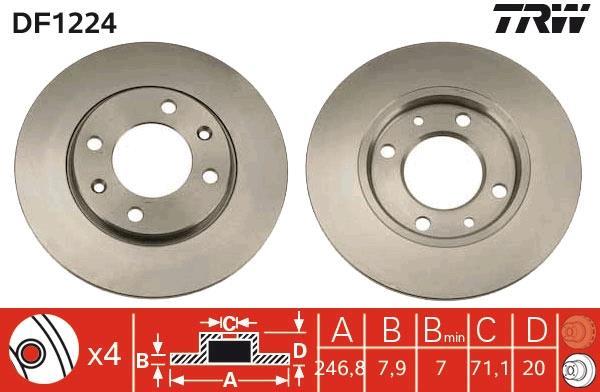 Disques de frein TRW ref. DF1224
