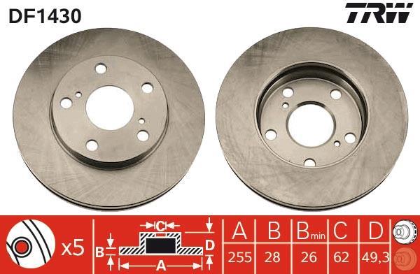 Disques de frein TRW ref. DF1430