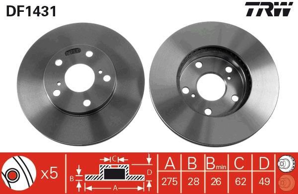Disques de frein TRW ref. DF1431