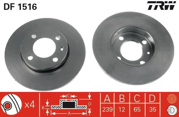 Disques de frein TRW DF1516