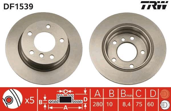 Disques de frein TRW ref. DF1539