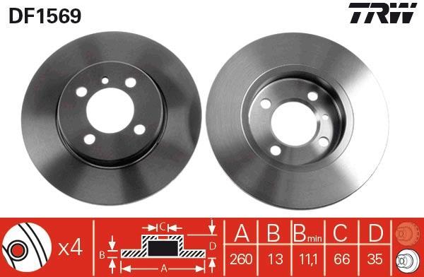 Disques de frein TRW ref. DF1569