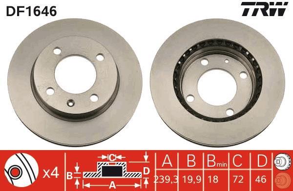 Disques de frein TRW DF1646