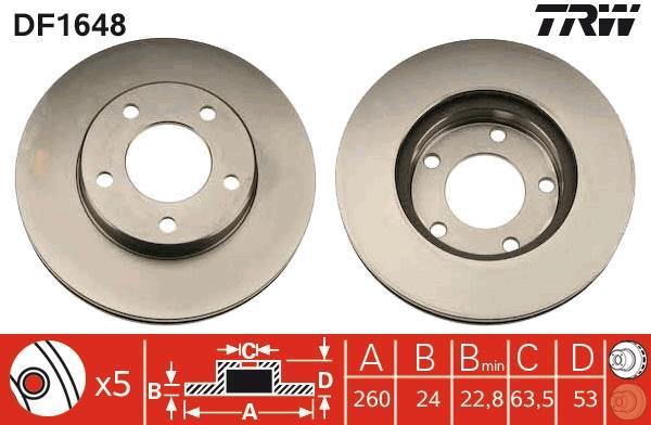Disques de frein TRW DF1648