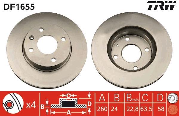 Disques de frein TRW DF1655
