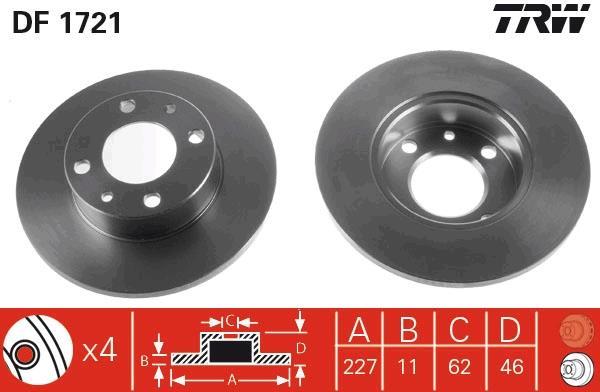 Disques de frein TRW ref. DF1721