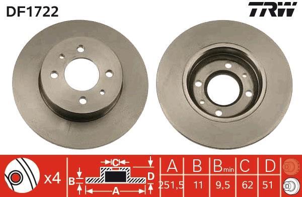 Disques de frein TRW DF1722