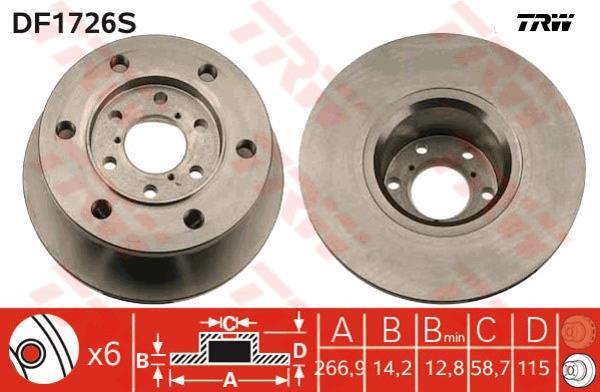 Disques de frein TRW DF1726S