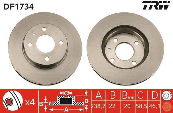 Disques de frein TRW DF1734