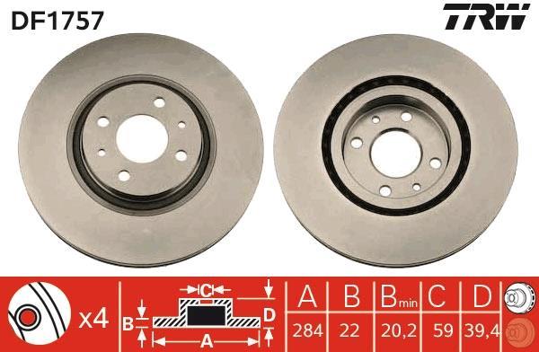 Disques de frein TRW DF1757