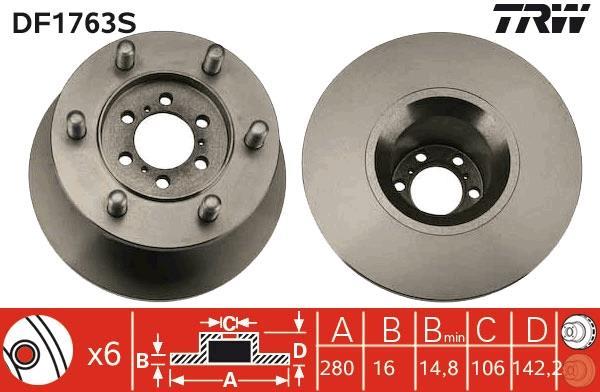 Disques de frein TRW ref. DF1763S