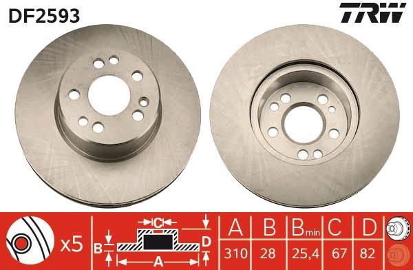 Disques de frein TRW DF2593