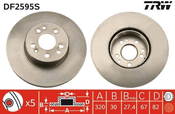 Disques de frein TRW ref. DF2595S