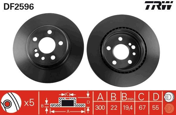 Disques de frein TRW ref. DF2596