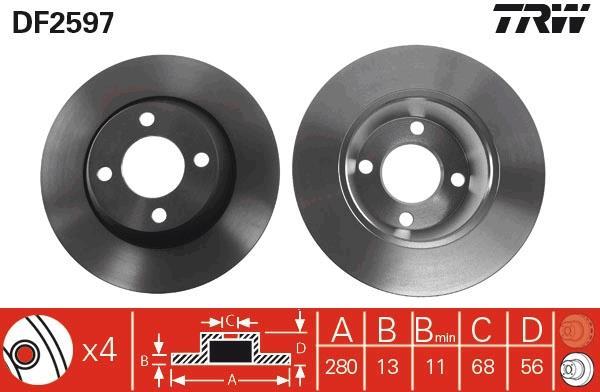 Disques de frein TRW ref. DF2597