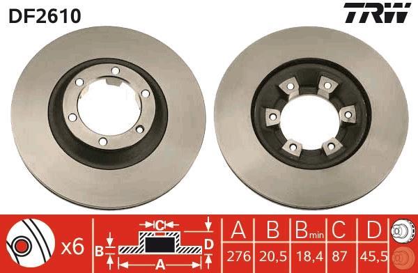 Disques de frein TRW ref. DF2610
