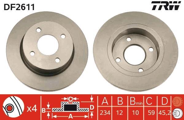 Disques de frein TRW ref. DF2611