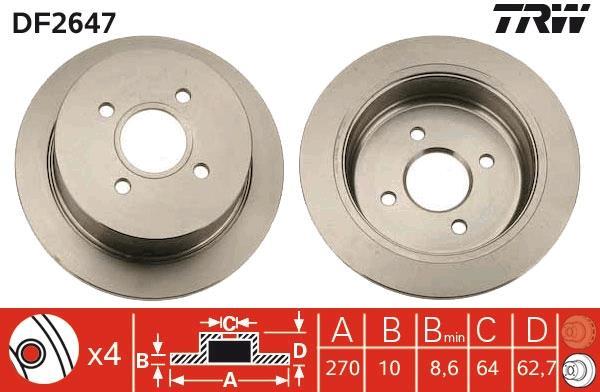 Disques de frein TRW ref. DF2647