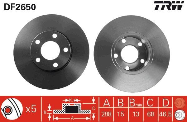 Discos de travão TRW ref. DF2650