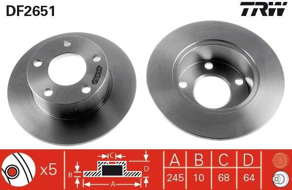 Disques de frein TRW ref. DF2651
