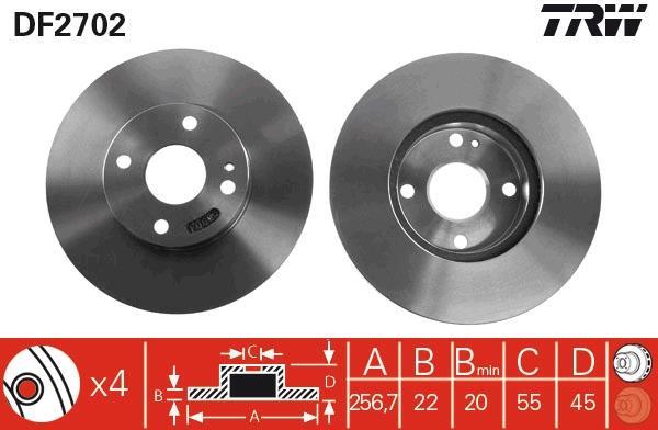 Disques de frein TRW ref. DF2702
