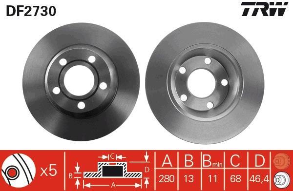 Disques de frein TRW ref. DF2730