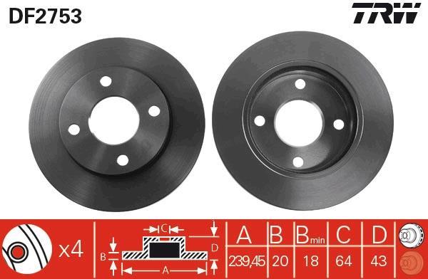 Disques de frein TRW ref. DF2753