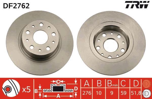 Disques de frein TRW ref. DF2762