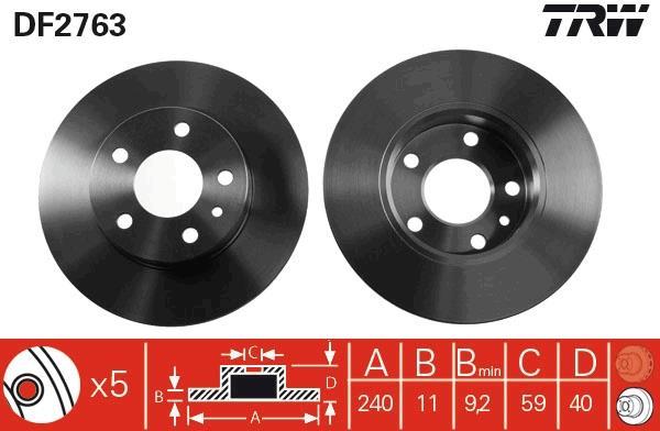Disques de frein TRW ref. DF2763