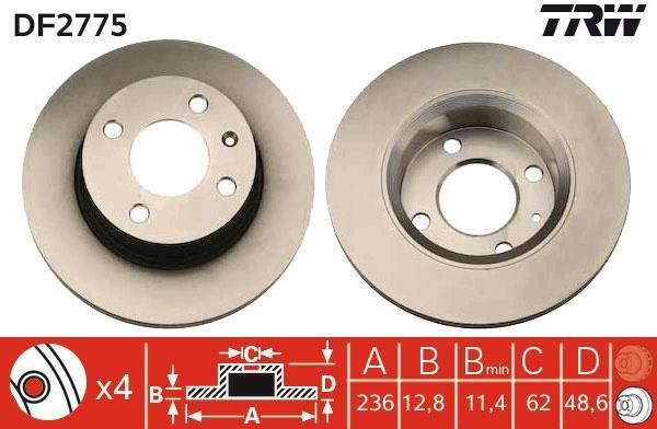 Disques de frein TRW ref. DF2775