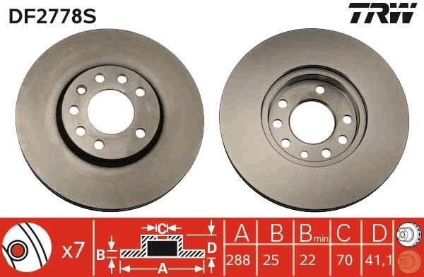 Discos de freno TRW ref. DF2778S