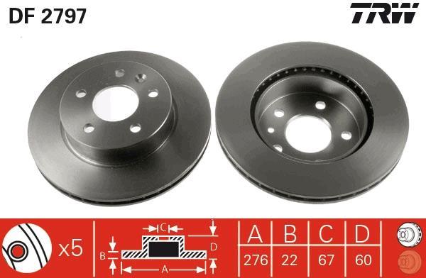 Disques de frein TRW ref. DF2797