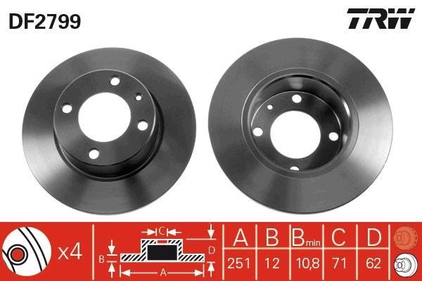 Disques de frein TRW ref. DF2799