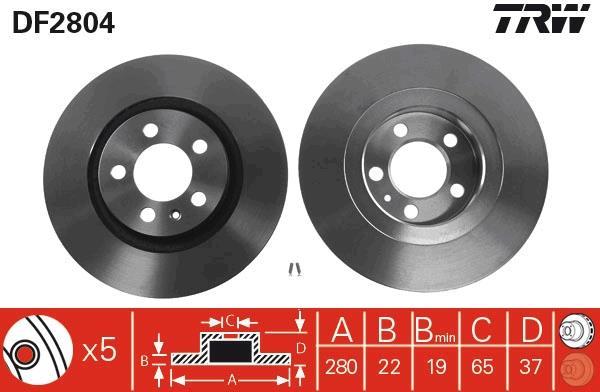 Disques de frein TRW ref. DF2804