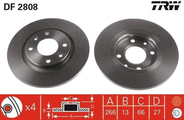 Disques de frein TRW ref. DF2808