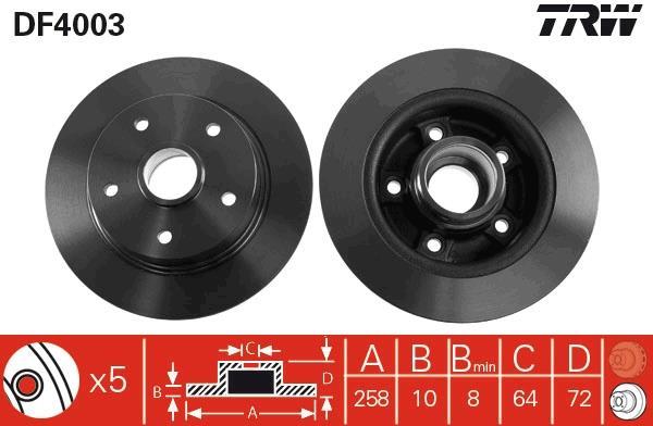 Disques de frein TRW ref. DF4003