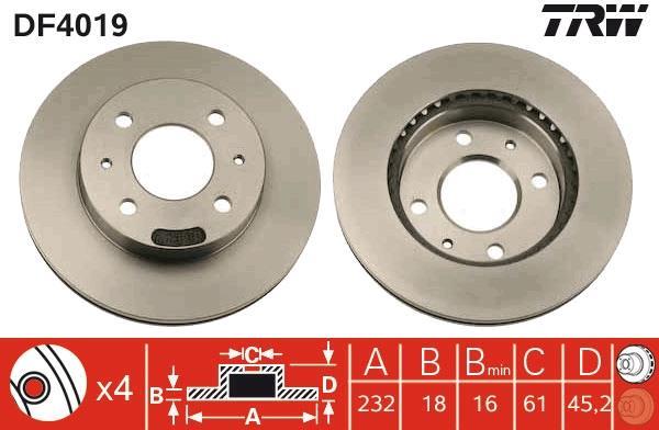 Disques de frein TRW ref. DF4019